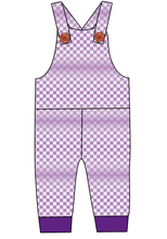 Load image into Gallery viewer, Purple Check Overalls and Shortalls