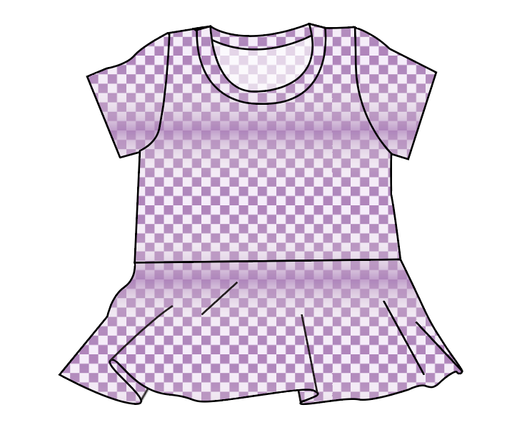 Purple Check Peplum Top