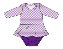 Load image into Gallery viewer, Purple Check Peplum Top