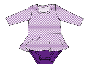 Purple Check Peplum Top