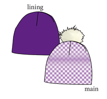 Load image into Gallery viewer, Purple Check Slouchy Beanie (Reversible!)