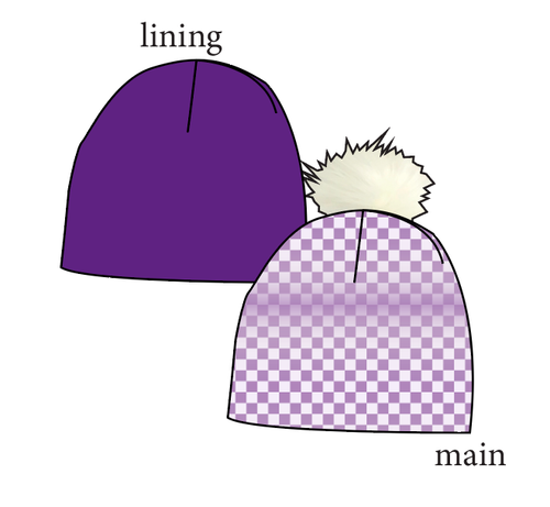Purple Check Slouchy Beanie (Reversible!)
