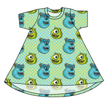 Load image into Gallery viewer, Monster Check Basic T-Shirt Dress