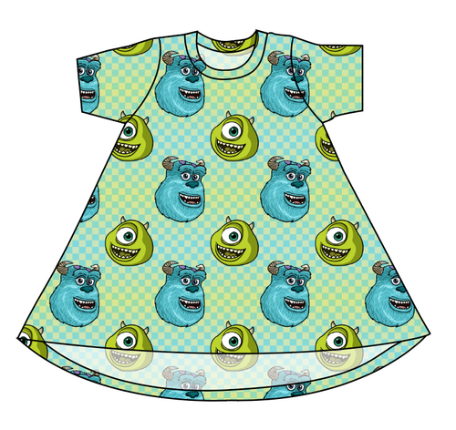 Monster Check Basic T-Shirt Dress