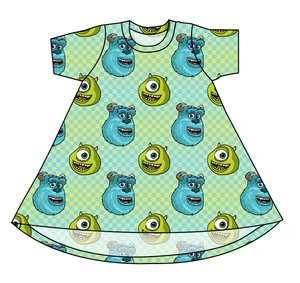 Monster Check Basic T-Shirt Dress