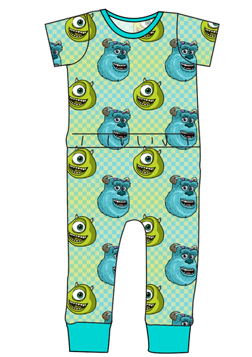 Monster Check Bennett Pants and Shorts Length T-Shirt Romper