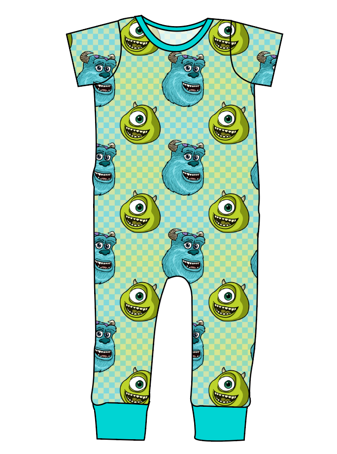 Monster Check Emmett Pants And Shorts T-Shirt Romper