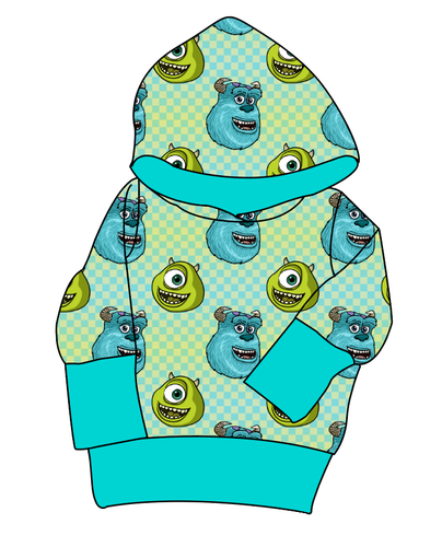 Monster Check Grow With Me Hoodie (or Crewneck)