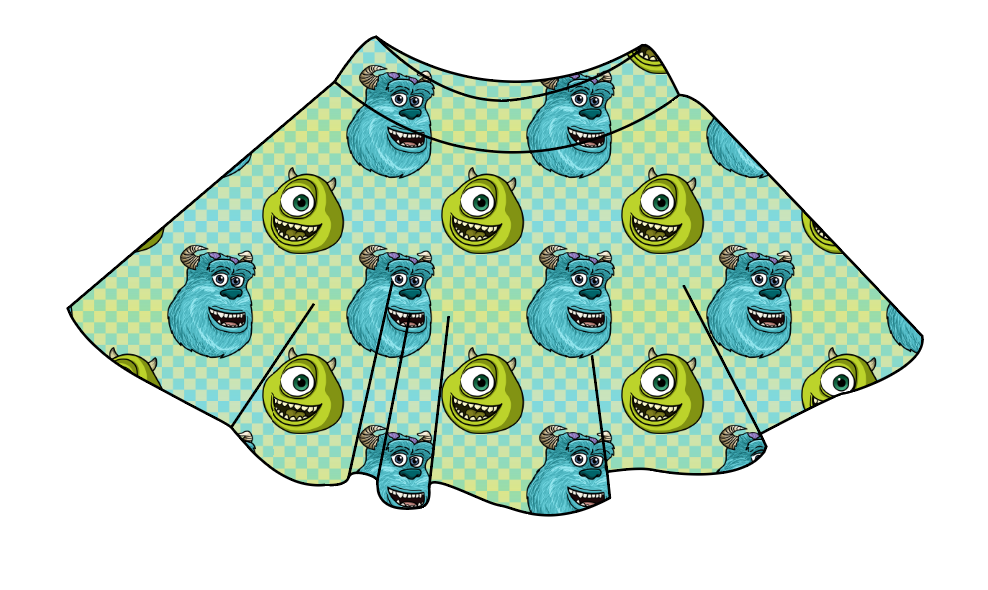 Monster Check Ladies' Circle Skirt