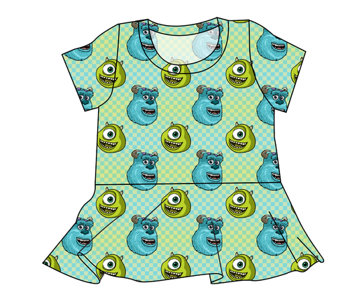 Monster Check Ladies' Peplum Top