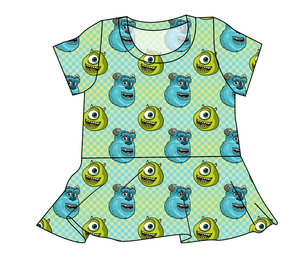 Monster Check Ladies' Peplum Top