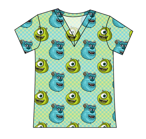 Monster Check Ladies' Slouchy V-Neck Tee