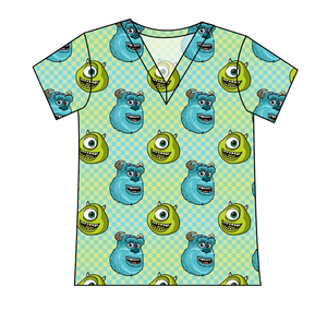 Monster Check Ladies' Slouchy V-Neck Tee