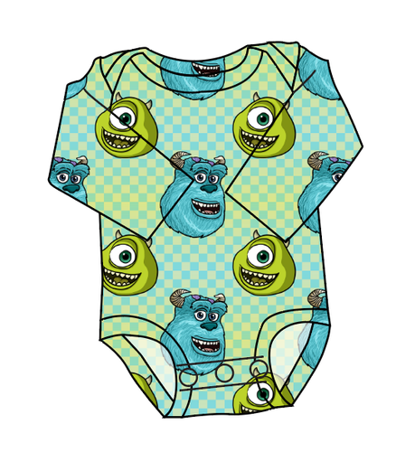 Monster Check Lap Neck Bodysuit