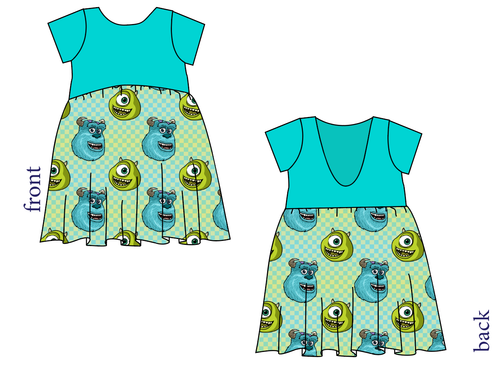 Monster Check Low Back Dress
