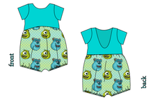 Load image into Gallery viewer, Monster Check Low Back Romper and Bubble Romper