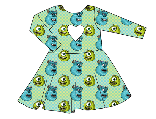 Monster Check Molly Heart Back Twirly Dress
