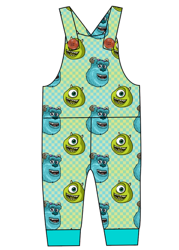 Monster Check Overalls and Shortalls