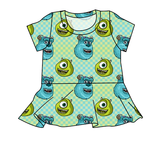 Monster Check Peplum Top