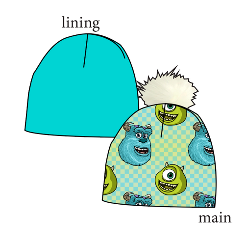 Monster Check Slouchy Beanie (Reversible!)