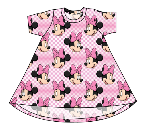 Minnie Check Basic T-Shirt Dress