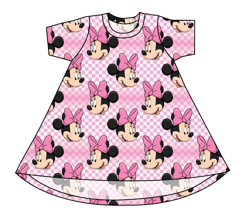 Minnie Check Basic T-Shirt Dress