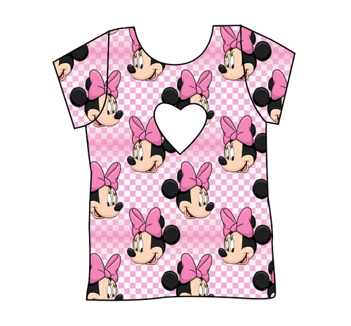 Minnie Check Cambria Heart Back Tee