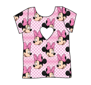 Minnie Check Cambria Heart Back Tee