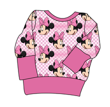 Load image into Gallery viewer, Minnie Check Grow With Me Hoodie (or Crewneck)