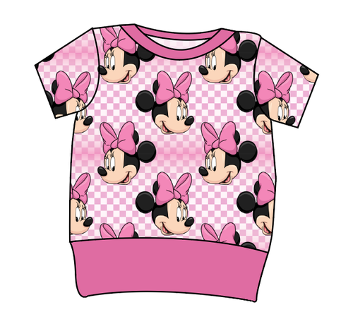 Minnie Check Grow With Me Tee