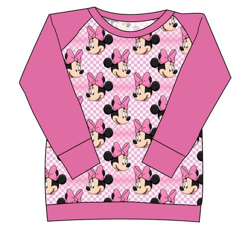 Minnie Check Ladies' Classic Crewneck