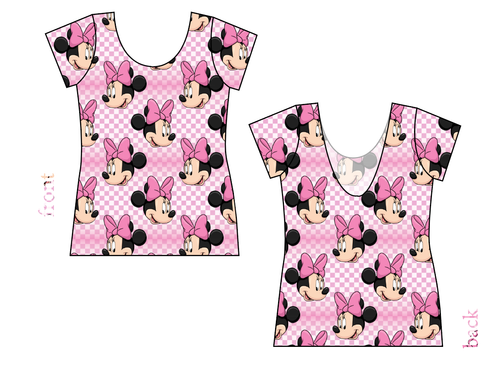 Minnie Check Ladies' Low Back Ballerina Tee