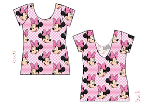 Minnie Check Ladies' Low Back Ballerina Tee