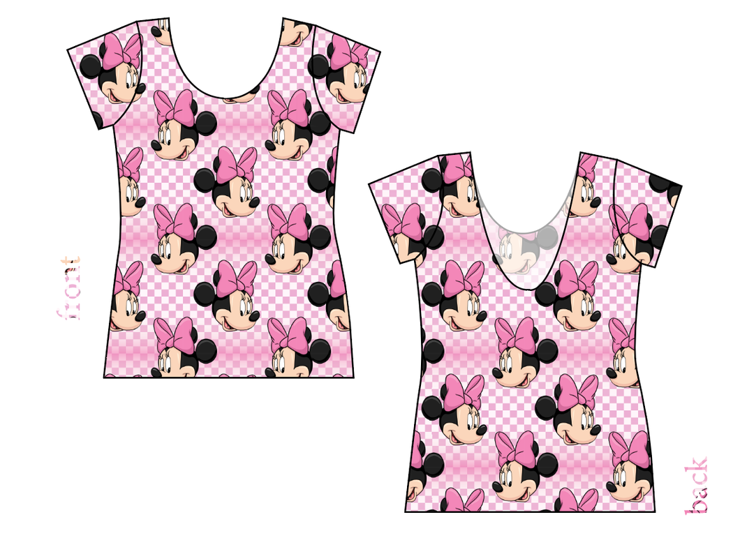 Minnie Check Ladies' Low Back Ballerina Tee
