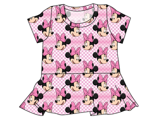 Minnie Check Ladies' Peplum Top
