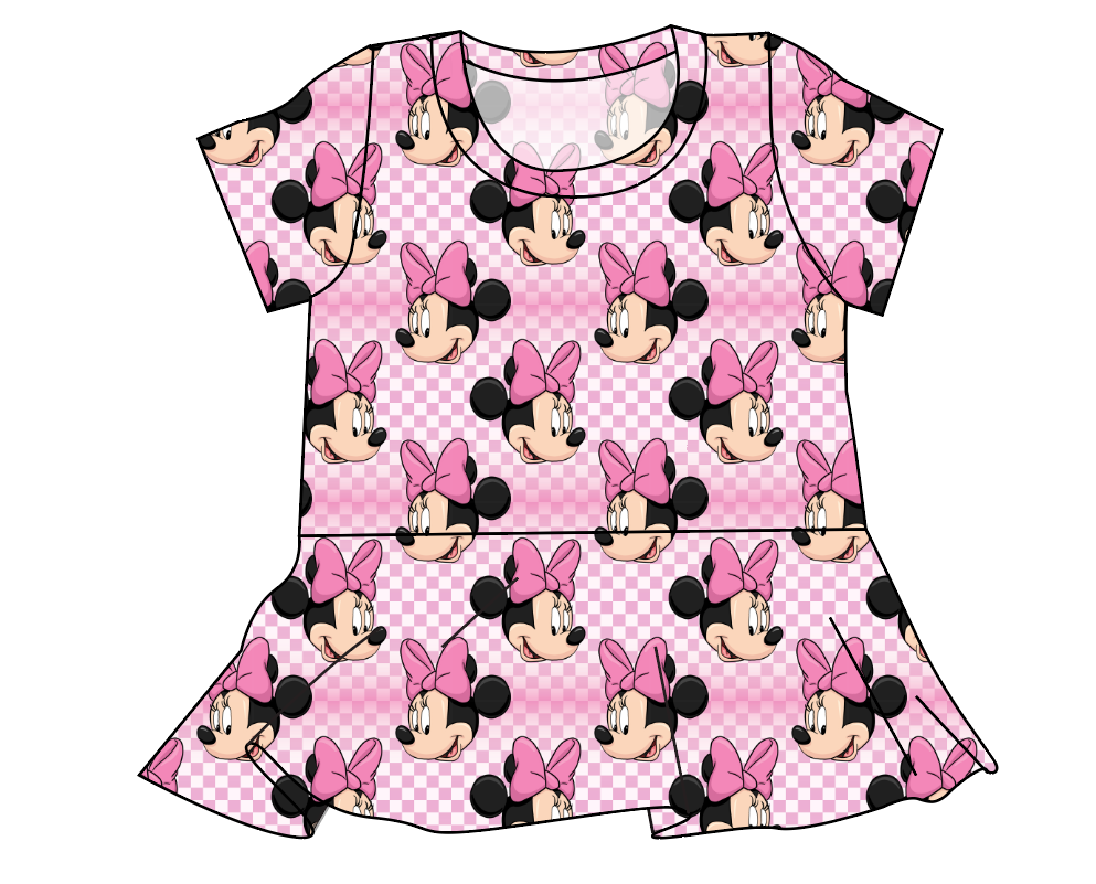 Minnie Check Ladies' Peplum Top