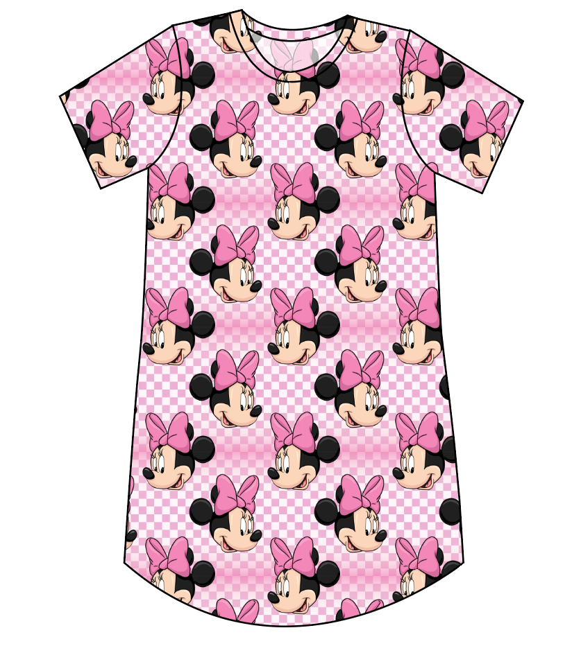 Minnie Check Ladies' T-Shirt Dress