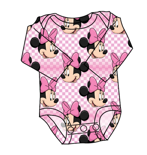 Minnie Check Lap Neck Bodysuit
