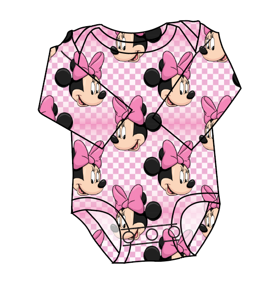 Minnie Check Lap Neck Bodysuit