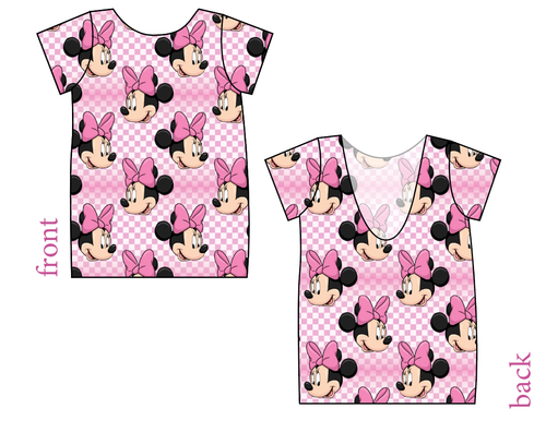 Minnie Check Low Back Ballerina Tee