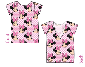 Minnie Check Low Back Ballerina Tee