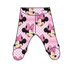 Load image into Gallery viewer, Minnie Check Newborn Footed Pants