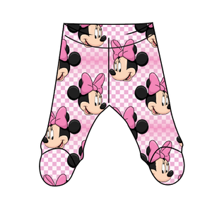 Minnie Check Newborn Footed Pants