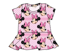 Load image into Gallery viewer, Minnie Check Peplum Top