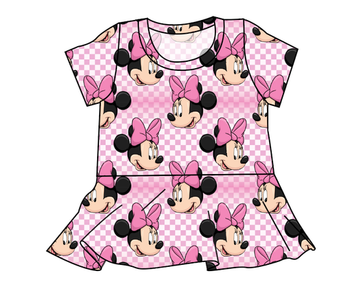 Minnie Check Peplum Top
