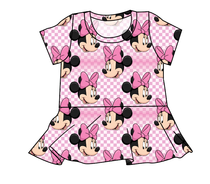 Minnie Check Peplum Top