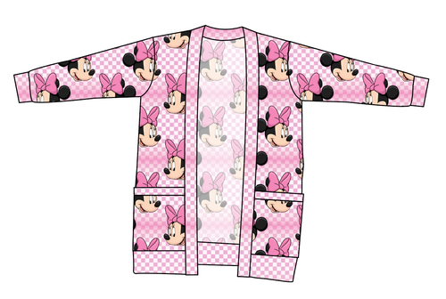 Minnie Check Ladies' Grandpa Cardigan