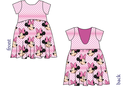 Minnie Check Low Back Dress