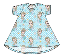 Load image into Gallery viewer, Ice Queen Check Basic T-Shirt Dress
