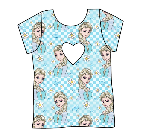 Ice Queen Check Cambria Heart Back Tee